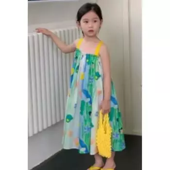 Красивая юбка-халтер для девочки с рисунком тушью, летняя свежая мягкая юбка 150