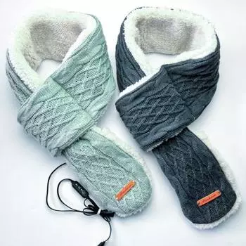 Красивая вязаная мягкая грелка для шеи, облегчение боли в плечах, согревающая повязка для повседневной жизни A бежевый