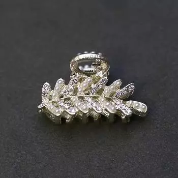 Красивая заколка для волос в виде веточки золотого цвета, нежная металлическая пружинная заколка с жемчугом и бриллиантами, модные аксессуары для волос золотой