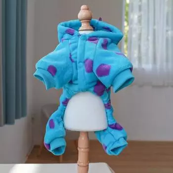 Красивая застежка на пуговицы из полиэстера для домашних животных, реквизит для фотосъемки, комбинезон на четвереньках для дома M синий