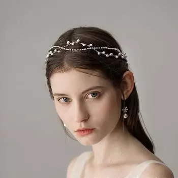 Красивая Жемчужная Алмазная Цепочка Невесты Свадебные Головные Уборы Простое Платье Невесты Повязка Производители серебряный