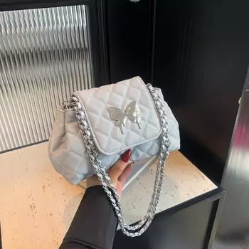 Красивая женская сумка через плечо на одно плечо, цепочка, персонализированная, новинка 2024 года, женская сумка для поездок на работу, модный тренд, простая сумка под мышкой чёрный