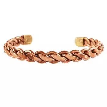 Красиво кованый магнитный лечебный медный браслет для медитации, йоги, чакры, мантры, для женщин и мужчин