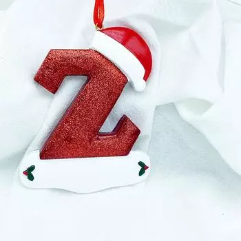 Красиво расписанные вручную ремесленные смоляные рождественские украшения с 26 буквами алфавита от А до Я для стильного декора Z