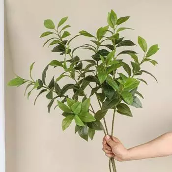 Красивое искусственное растение без увядания, эстетический реквизит для фотографий зелёный