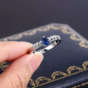 Красивое кольцо для женщин, модный комплект, синий циркон, женское кольцо, высокое качество, циркон, ювелирные изделия для пары, подарок на годовщину, вечерние украшения 6 синий