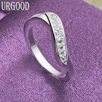 Красивое кольцо с цирконом AAA из стерлингового серебра 925 пробы, модные ювелирные изделия 7#