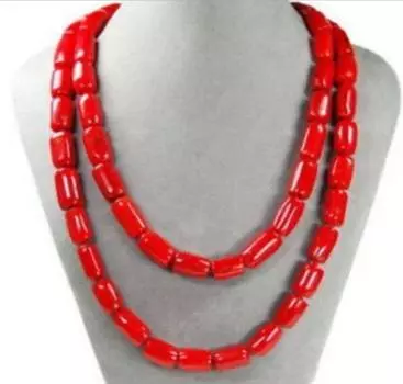 Красивое колье из кораллов в форме цилиндра длиной 50 см.