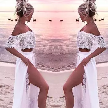 Красивое летнее длинное пляжное платье на одно плечо, сексуальная грация, элегантная зрелая XL