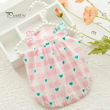 Красивое мягкое дышащее платье для кошек, платье-майка в клетку для домашних животных, собак и кошек, товары для животных XL розовый