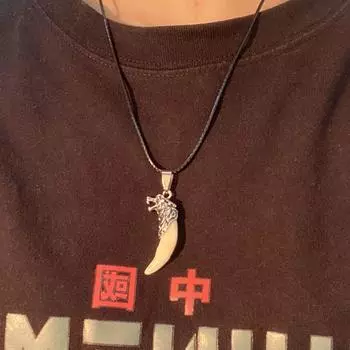 Красивое мужское ожерелье с волчьим зубом из титановой стали, подвеска-доминантка, ювелирное изделие