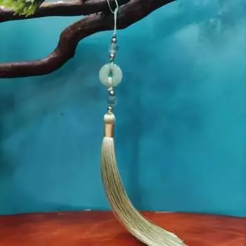 Красивое нефритовое кольцо с кисточками из светло-зеленой полиэфирной нити, кисточки, аксессуары для рукоделия, подвеска для мобильного телефона 12cm светло-зеленый