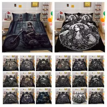 Красивое одеяло с принтом черепа, комплект двойного размера, покрывала из микрофибры, модный домашний текстиль высокого качества UK Single 135x200cm