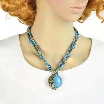 Красивое ожерелье с подвеской, привлекательное очаровательное ожерелье из сплава зелёный