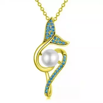 Красивое ожерелье с подвеской в виде рыбьего хвоста и жемчуга для женского меньшинства, дизайн, ювелирный подарок