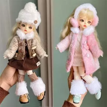 Красивое платье 30 см кукольная одежда пальто шляпа 1/6 BJD одежда DIY игрушечная кукла зимний костюм аксессуары для кукол Caramel set