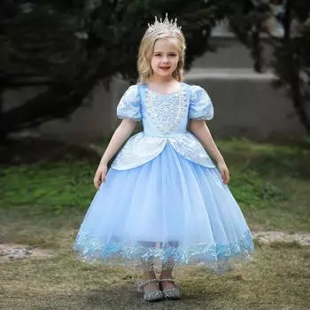 Красивое платье для малышей, повязка на голову, платья принцессы для крещения новорожденных, свадьбы, 8-го дня рождения, детская одежда для крещения девочек 100 синий
