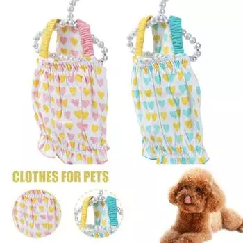 Красивое платье с сердечками для домашних животных, эластичная привлекательная хлопковая юбка для собак L розовый
