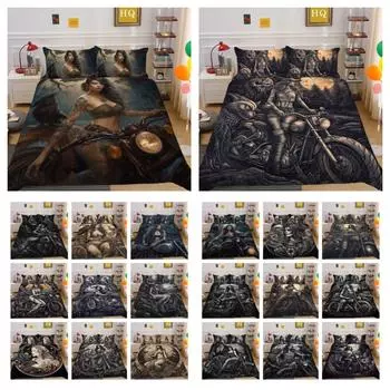 Красивое постельное белье с принтом черепа, двойной размер, постельное белье из микрофибры, крутой модный декор для спальни для подростков UK Single 135x200cm