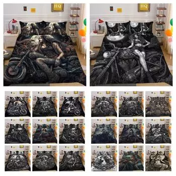 Красивое постельное белье с принтом черепа, двойной размер, домашний текстиль из микрофибры, крутое модное домашнее постельное белье для подростков UK Single 135x200cm