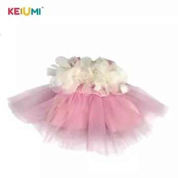 Красивое розовое платье на бретельках с 3D цветами и дизайном KEIUMI для куклы Reborn 22-23 дюймов, модная пряжа для кукол, аксессуары для одежды suit for 22-23 inch doll розовый