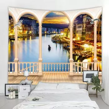 Красивое украшение для окна гобелен Мандала богемный хиппи Настенный декор гобелен для спальни эстетика украшения дома 100X75CM