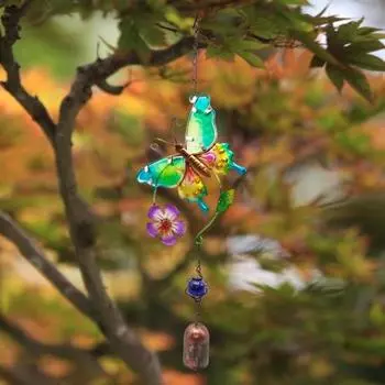Красивое железное искусство, антибликовое украшение в виде колокольчика, цветные бабочки, украшение для балкона фиолетовый