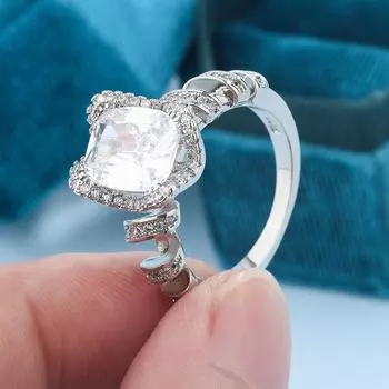 Красивое женское кольцо, высокое качество, большой блестящий циркон, ювелирные изделия, подарок на годовщину, обручальное кольцо, ювелирные изделия 10 белый