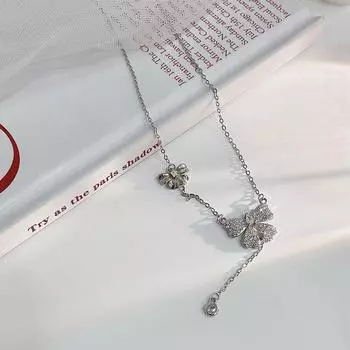 Красивое женское ожерелье со слезами, женское ожерелье с кисточками и бантом, легкая роскошь, нишевый дизайн, новый стиль