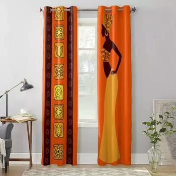 Красивые африканские женские оконные шторы для гостиной, спальни, роскошные современные кухонные шторы, тканевые шторы 135W x 60H(cm) x1