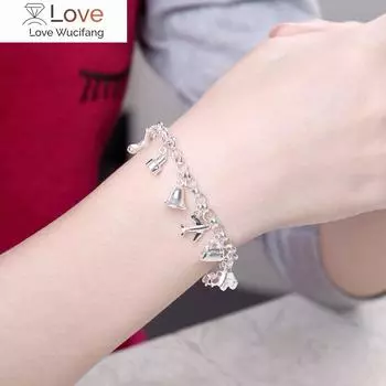 Красивые браслетысеребряный цвет ААА Циркон Кристалл Браслеты 12 Подвески Шармы Браслеты Для Женщин Новые Изящные Украшения
