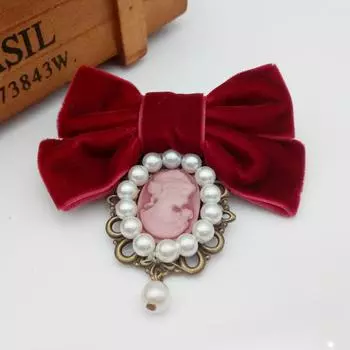 Красивые броши-банты с лентами для женщин, винтажные броши-камеи королевы с жемчугом, булавки для воротника, корсаж, брошь, бижутерия для костюма