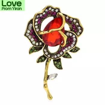 Красивые броши-цветы для женщин, унисекс, стразы, классические цветочные броши для офиса, булавки, подарки