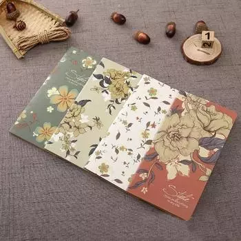 Красивые цветочные блокноты 24 страницы Чистые блокноты из крафт-бумаги Канцелярские принадлежности для учеников и учителей Назад в школу