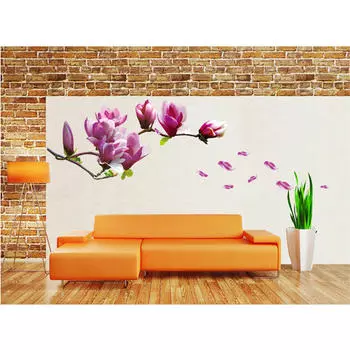 Красивые цветы маннолии, съемные настенные художественные наклейки, виниловые наклейки, обои, фреска