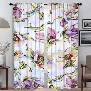 Красивые цветы Современные шторы для гостиной для камеры Оконные шторы для комнаты 2 панели Домашний интерьер Шторы Оттенки Раздел W50xH70cmx2pcs-CL