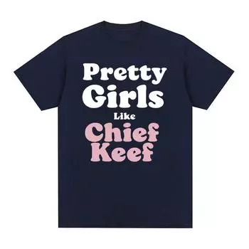 Красивые девушки, как Chief Keef принт футболки мужские и женские эстетические модные рэп футболки унисекс хип-хоп свободные уличная футболка S чёрный