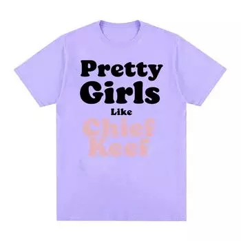 Красивые девушки, как Chief Keef принт футболки мужские и женские эстетические модные рэп футболки унисекс хип-хоп свободные уличная футболка S чёрный