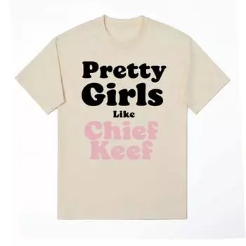 Красивые девушки, как Chief Keef принт футболки мужские и женские эстетические модные рэп футболки унисекс хип-хоп свободные уличная футболка S чёрный