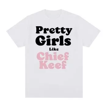 Красивые девушки, как Chief Keef принт футболки мужские и женские эстетические модные рэп футболки унисекс хип-хоп свободные уличная футболка S чёрный