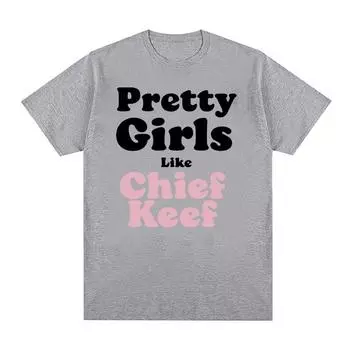 Красивые девушки, как Chief Keef принт футболки мужские и женские эстетические модные рэп футболки унисекс хип-хоп свободные уличная футболка S чёрный