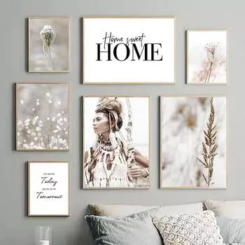 Красивые дикие растения, художественные принты, картины для дома, любовные цитаты, украшение комнаты, холст, живопись, осенние пейзажи, настенные постеры FJ045 21x30cm no frame