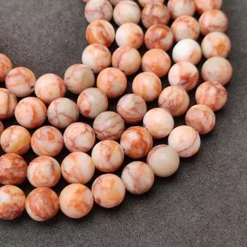 Красивые дизайнерские круглые бусины из матовой красной паутинной яшмы, бусины из драгоценных камней, размер 6 мм, 8 мм, 10 мм, бусины длиной 14–15 дюймов. 6 MM 1 Strand Beads