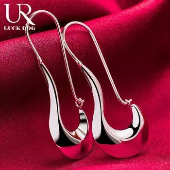 Красивые геометрические серьги для пирсинга из стерлингового серебра 925 пробы, модные свадебные украшения 55mm*22mm