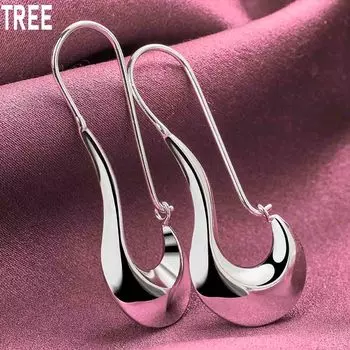 Красивые геометрические серьги для пирсинга из стерлингового серебра 925 пробы, модные свадебные украшения 55mm*22mm