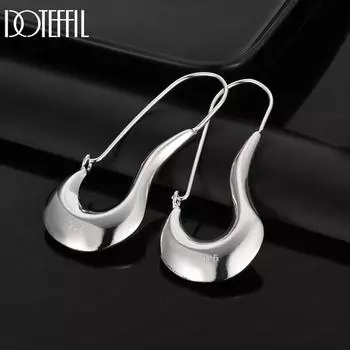 Красивые геометрические серьги для пирсинга из стерлингового серебра 925 пробы, модные свадебные украшения 55mm*22mm