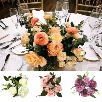 Красивые Искусственные Растения Ручной Работы Настольный Подсвечник Цветок Розы