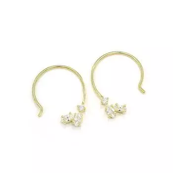 Красивые изысканные полукольца-кольца в форме лавра, серьги-крючки в виде листьев, женские серьги в виде японского леса