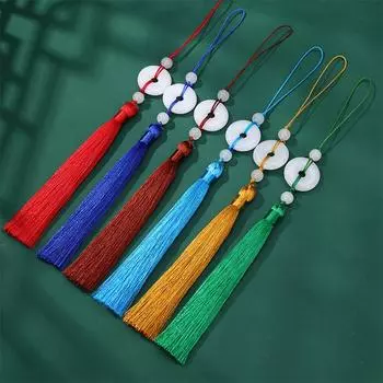 Красивые кисточки, традиционная имитация нефрита, цветные полиэстеровые кисточки, украшение для дома, складной веер ручной работы