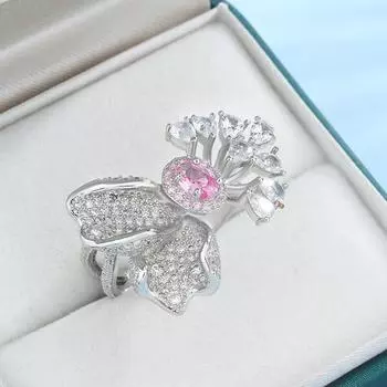 Красивые кольца для женщин, ультра сверкающие розовые кольца с цирконием, ювелирные изделия, восхитительные регулируемые обручальные кольца resizable белый